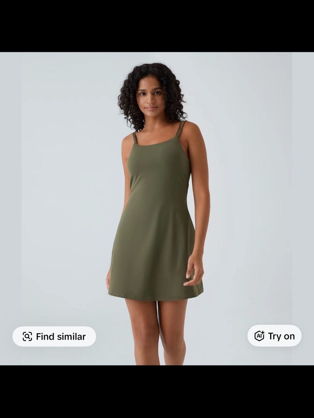 HALARA Olive Green Double-Strap Backless A-Line Dress